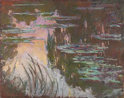 Water-Lilies, Setting Sun Claude Monet
